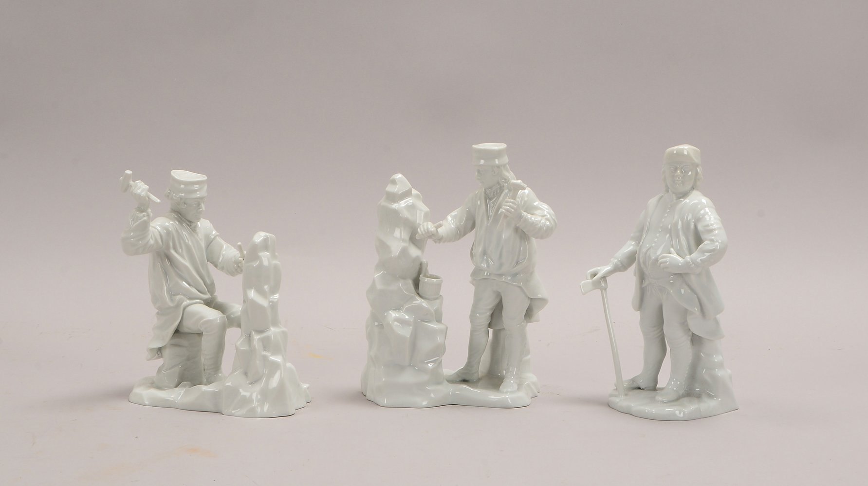 Fürstenberg, 3 Figurengruppen/versch. Berufsdarst.: 2x 'Steinmetz', 1x 'Bergmann'