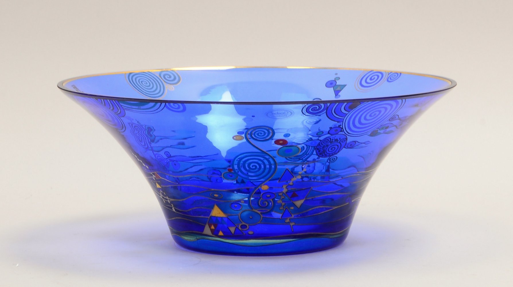 Goebel/Artis Orbis, Glasschale (Künstlermotiv nach G. Klimt), 'Die drei Lebensalter'; Ø 30 cm