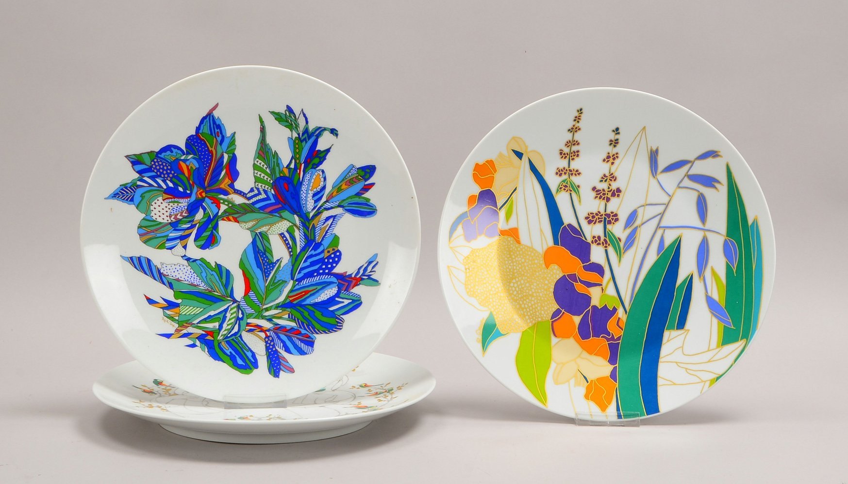 Rosenthal Studio Line, 3 Sammlerteller, versch. Ausf., mit Wandaufhängung; Ø 32,5 cm