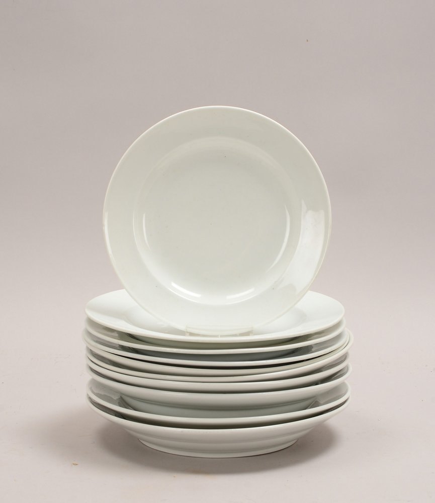 Meissen (1-gestr.), Porz.-Teller, Weißporzellan, verschiedene Größen, 10 Stück