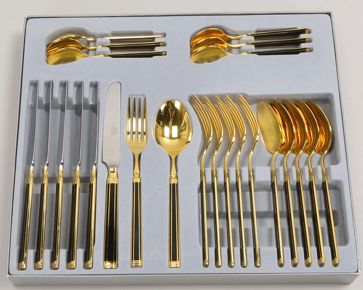 Gallo Design, Tafel-Kaffeebesteck, 'Cloisonné 5712', Edelstahl verg./emaill., 24-tlg.