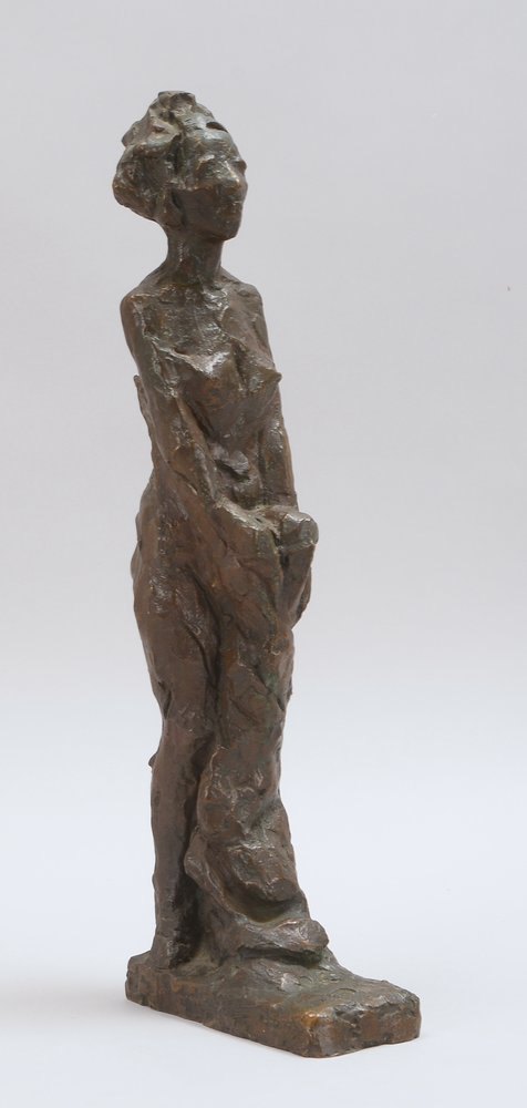 Altenstein, Bernd, Bronzefigur, 'Nach dem Bade - Stehender weibl. Akt', monogr.