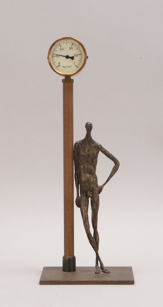 Martin, Roland, 'Der Wartende', Bronze und Eisen, signiert und datiert; Höhe 38,5 cm