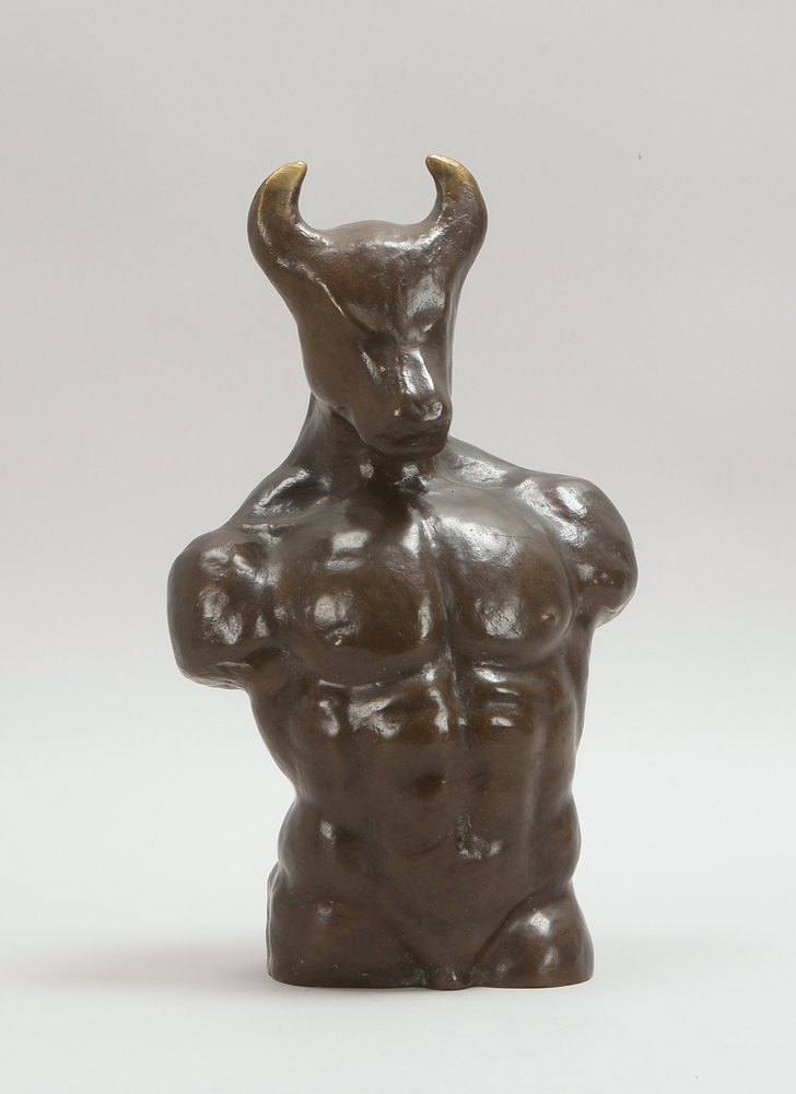 Bronzeskulptur, 'Minotaurus', Hohlguss-Figur, unsigniert; Höhe 34,5 cm