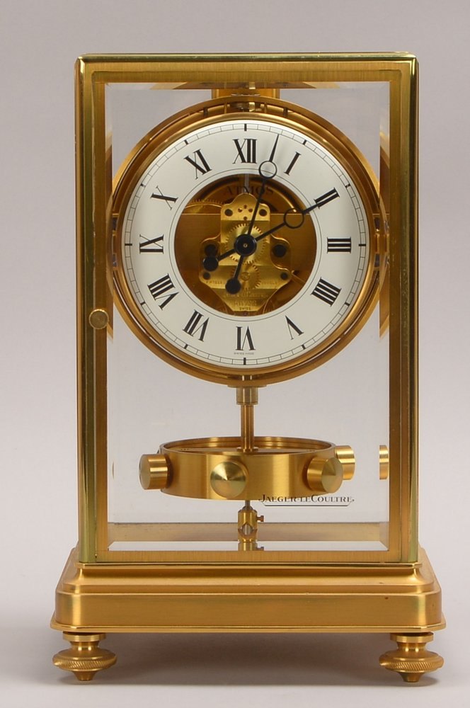Tischuhr, Jaeger LeCoultre, 'Atmos Prestige', Geh. 5-f. vergl., '1101', Drehpendelwerk