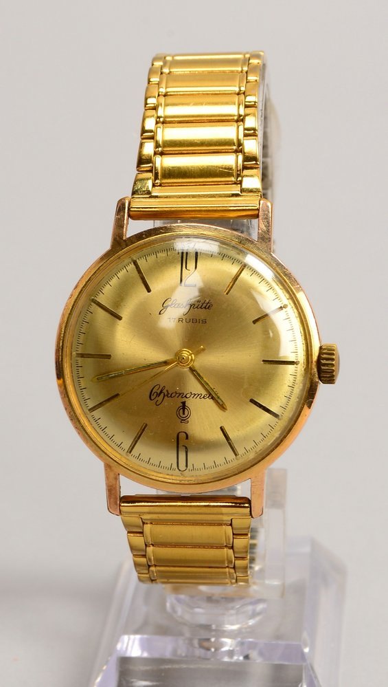 HAU/Chronometer, Glashütte 'Q1', Cal. 70.3, '17 Rubis', Stahl-Geh./Armb., Handaufzug