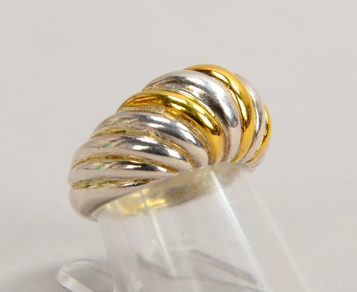Juwelier Wempe, Ring, Silber/partiell vergoldet; RG 53, Gewicht 5,20 g