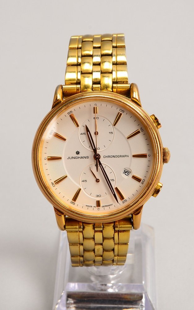 HAU/Chronograph, Junghans, Quarz, mit Stahl-Gehäuse und Armband - läuft; Ø 40 mm