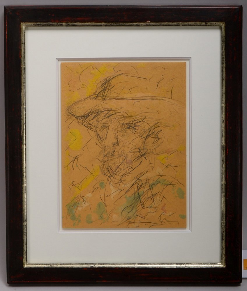 Hahn, Friedemann, 'Kopf nach van Gogh', Graphitzeichn./Aquarell, verso sign./dat.