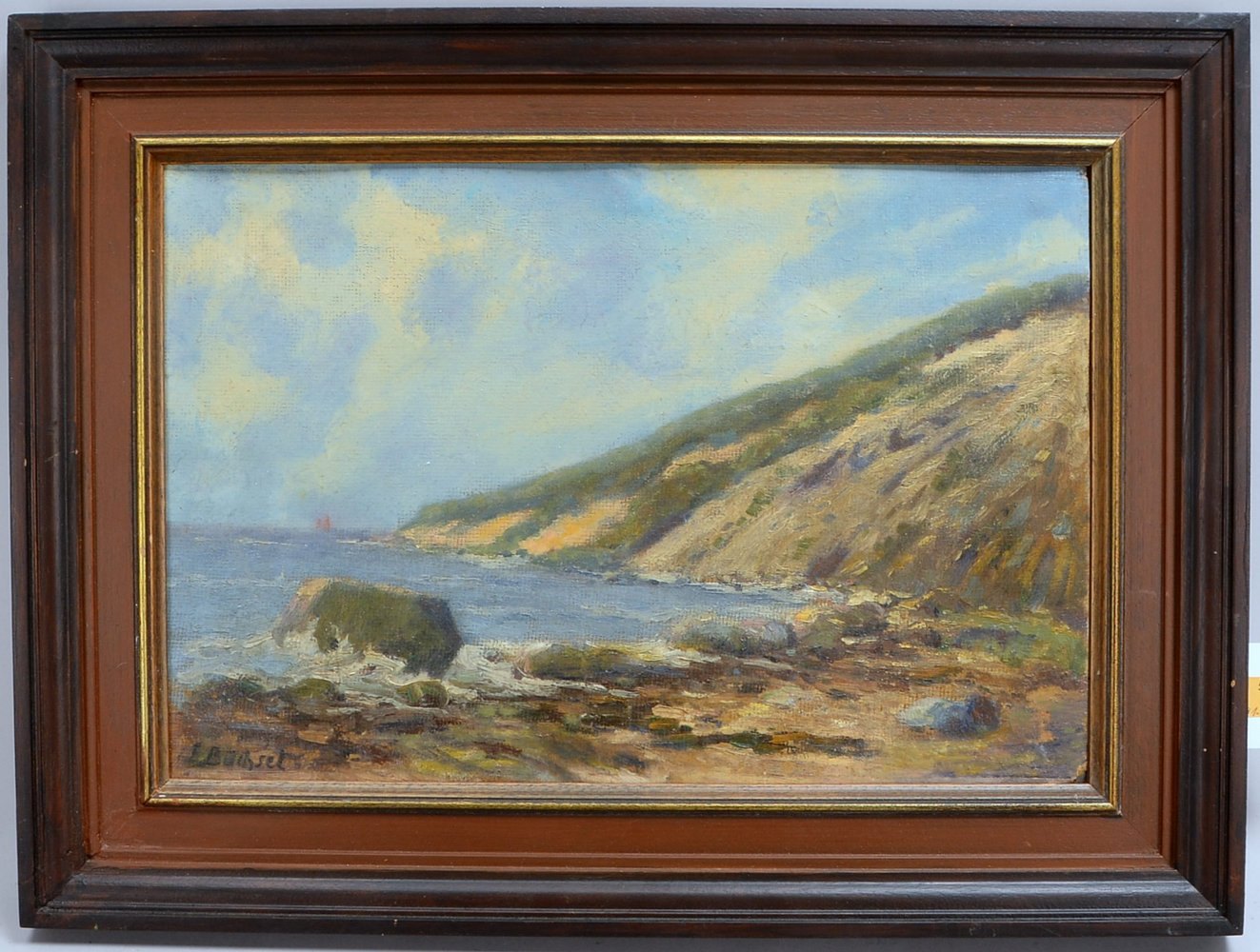 Büchsel, Elisabeth, 'Steilküste auf Rügen', Öl/Mk; Rahmenmaße 46,5 x 62,5 cm