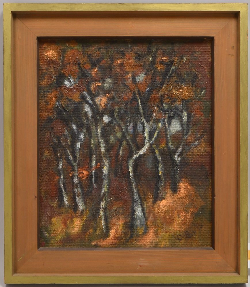 Bontjes van Beek, Olga, 'Birken im Herbst', Öl/Hf, monogr.; Rahmenmaße 58,5 x 51 cm