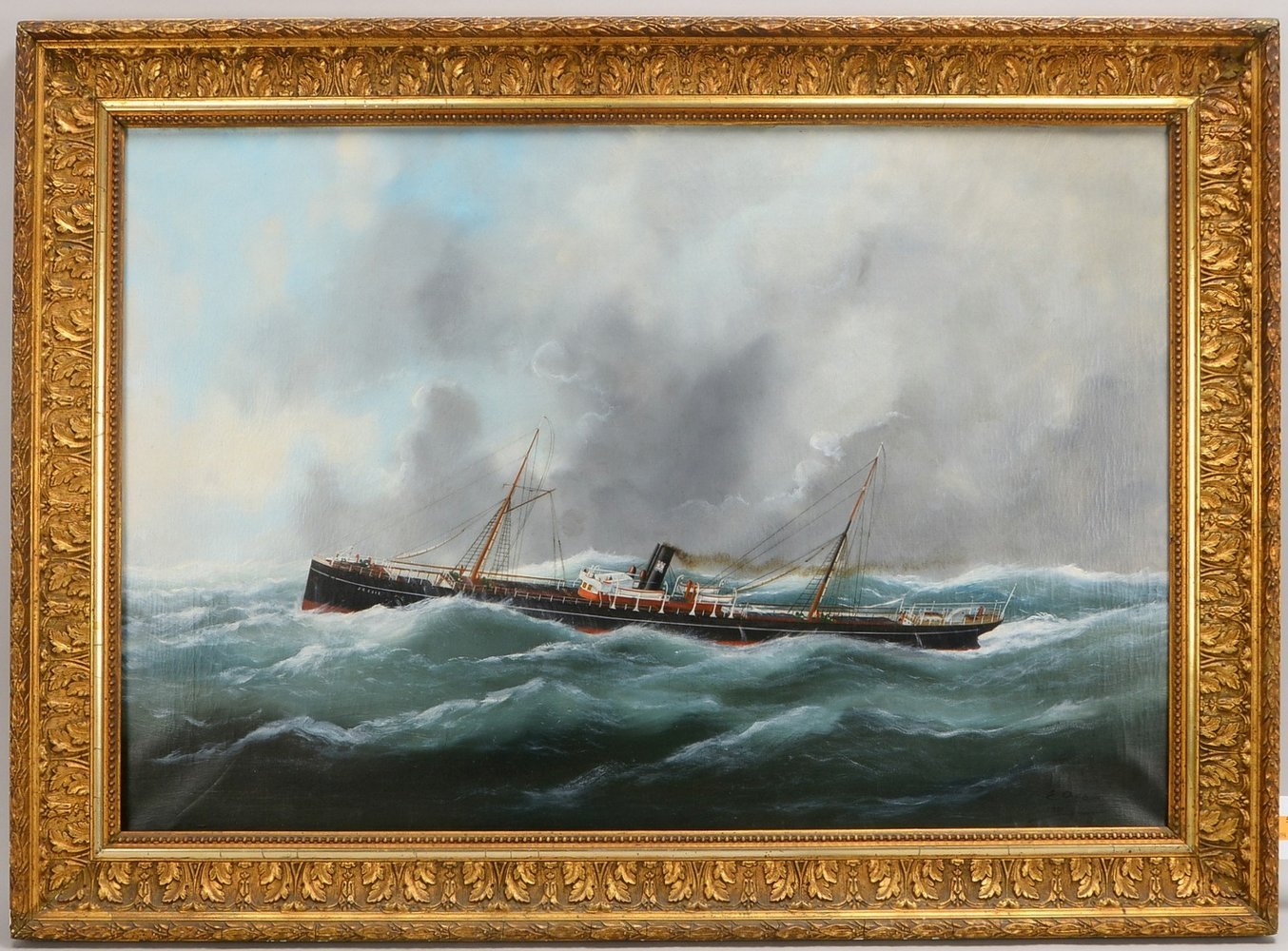 Adam, E., Kapitänsbild - engl. Dampfsegler 'Jessi', Öl/Lw, unten re. sign./dat. '1907'