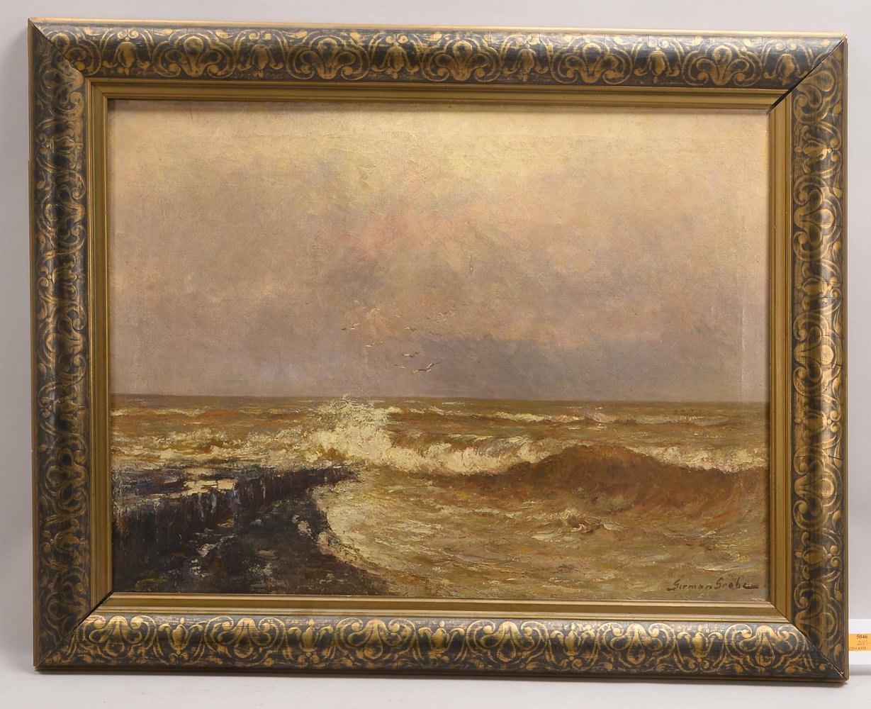 Grobe, Germann, 'Seestück', Öl/Lw, unten re. sign.; Rahmenmaße 77,5 x 97,5 cm