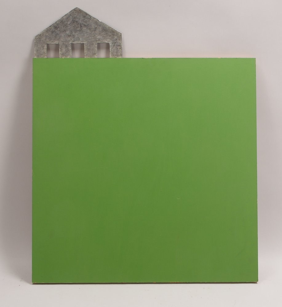 Rode, Peter, 'Musentempel', Collage: Acryl/Holz und Karton, verso sign./dat. (19)'89'