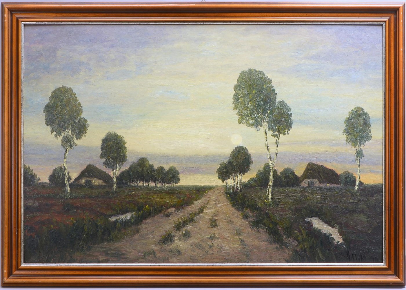 Pick, Hans, 'Abend im Moor', Öl/Hf, unten re. sign./dat.; Rahmenmaße 93,5 x 133,5 cm