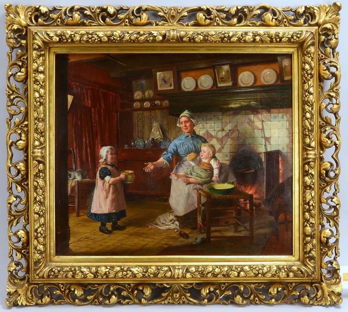 Kirberg, Otto, 'Glückliche Familie', Öl/Lw, unten li. sign./ortsbez.; Rahmenmaße 71 x 80 cm