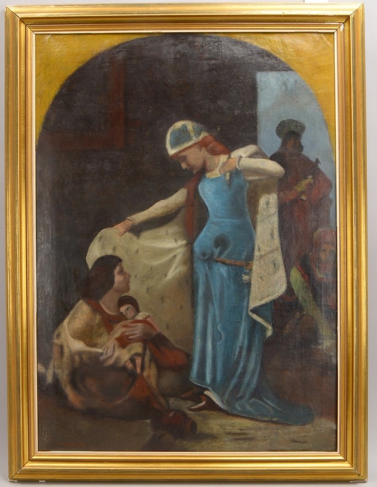 Király, Janos, Altmeister-Kopie - 'Hl. Elisabeth von Ungarn', Öl/Lw, unten li. sign.