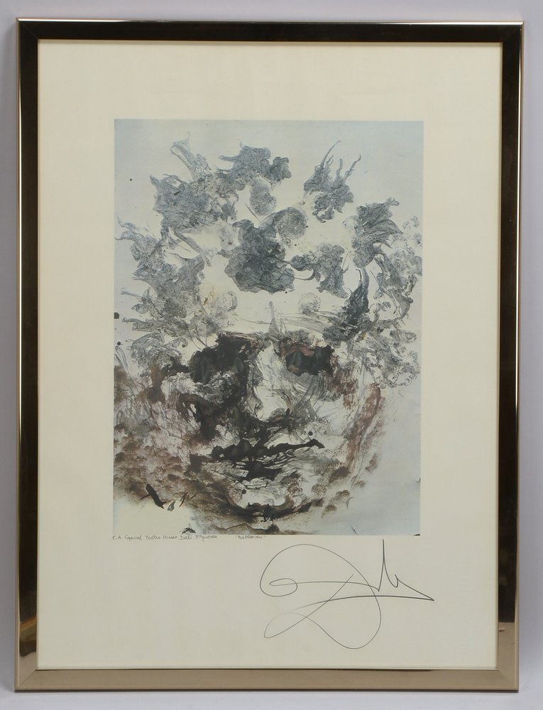 Dalí, Salvador, 'Portrait Ludwig van Beethoven', Druck, bleisign., hinter Glas ger.