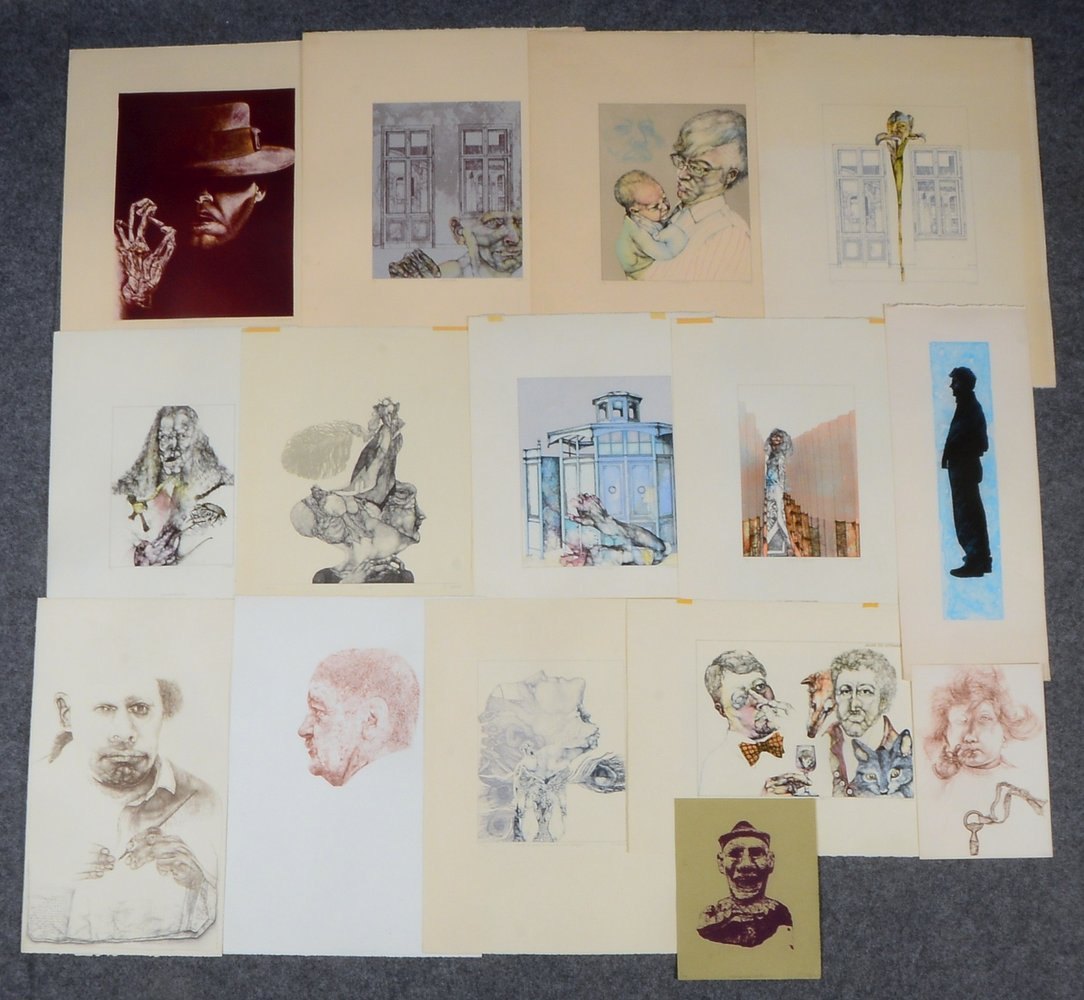 Schwarz, Reiner, kl. Grafiksammlung, versch. Blätter/Formate, unger., 16 St.