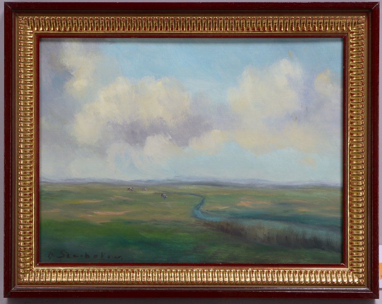 Szerbakow, Feodor, 'Im Teufelsmoor', Öl/Hf, unten li. sign.; Rahmenmaße 37 x 47 cm