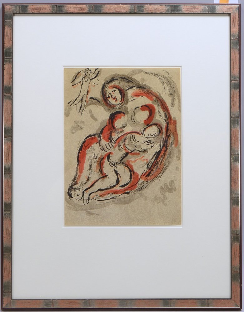 Chagall, Marc, 'Hagar in der Wüste', Farblithogr., unsign., unter PP hinter Glas