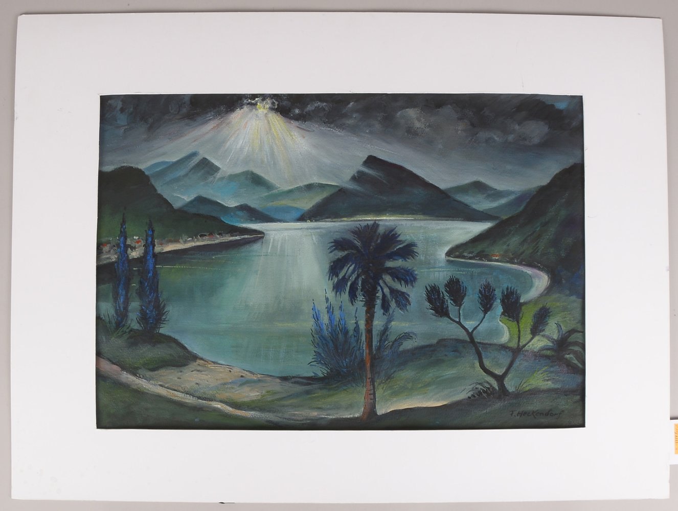 Heckendorf, Franz (zugeschr.), 'Seenlandschaft', unten re. sign., unter PP (Blatt fixiert)