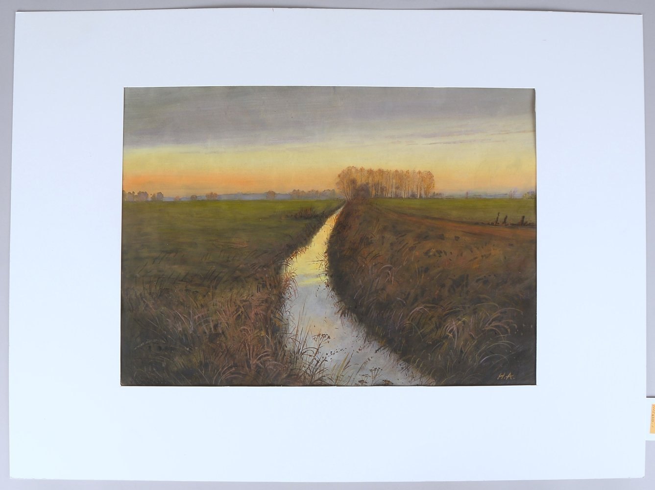 Monogrammist H.A., 'Moorkanal', Aquarell, unten re. monogr., unter PP; Blattmaße 40 x 54 cm