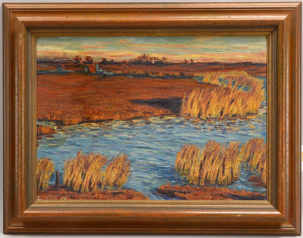 Wenz, (?), 'Moorlandschaft mit Schilf', Öl/Lw, auf Malkarton kaschiert, unten re. sign.