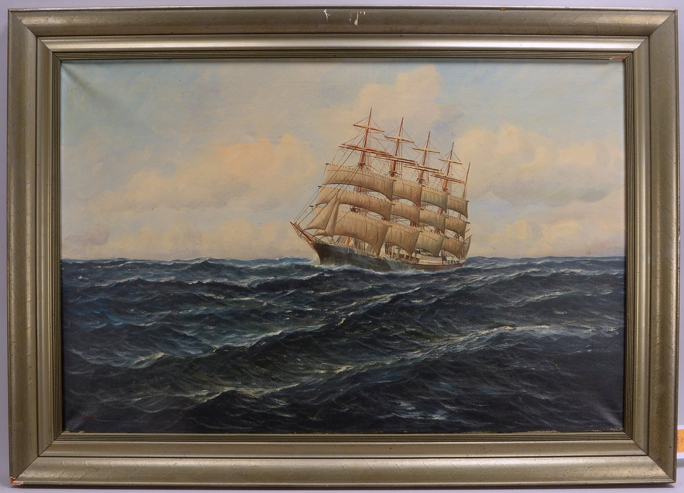 Gemälde, 'Die Pamir auf hoher See', Öl/Lw, unten li. (unles.) sign., ger.; Maße 60 x 90 cm