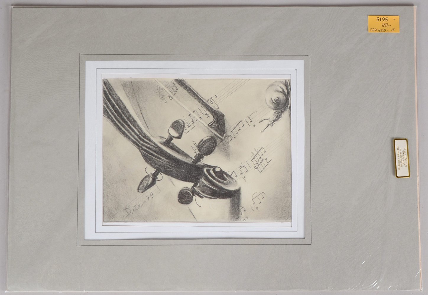 Schulz-Due, Heidemarie, 'Musik-Allegorie mit Schnecke', Lithogr., im Blatt sign./dat.