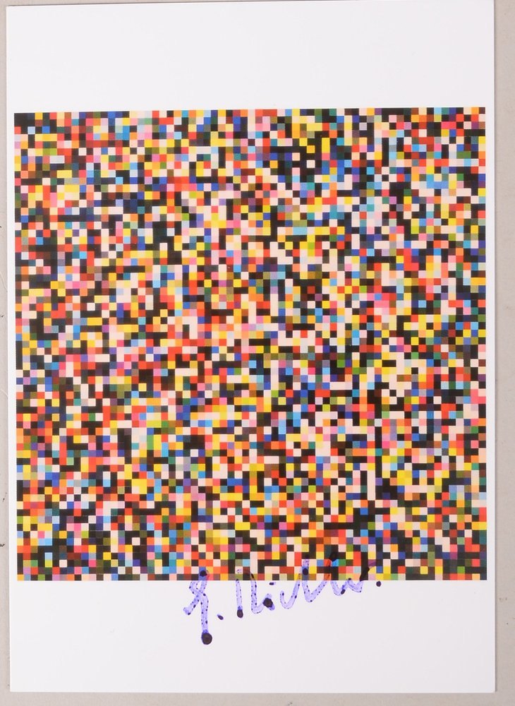 Richter, Gerhard, '4069 Farben', Farboffset/Postkarte, handsign.; Maße 14,5 x 10,5 cm