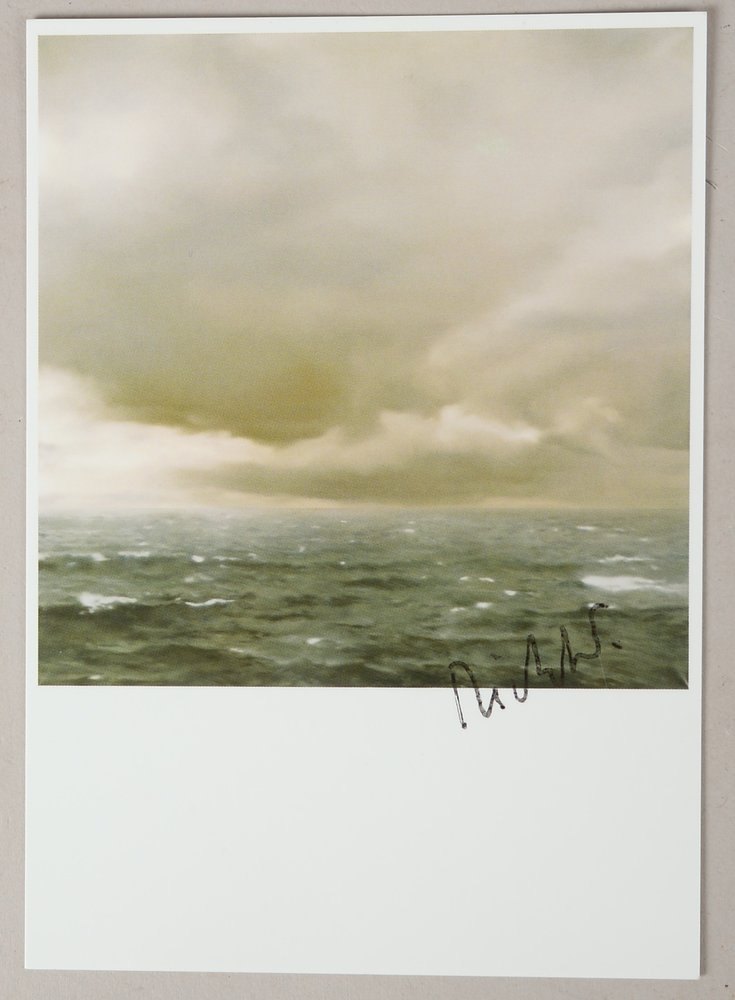 Richter, Gerhard, 'Seestück - Bewölkt', Farboffset/Künstler-Postkarte, handsign.; Maße 15 x 10,5 cm