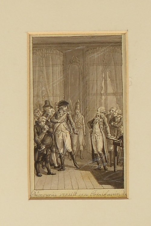 Schubert, Joh. David, museale Tuschezeichn., sign./bet., unter PP; Maße/Ausschn. 12,5 x 7 cm
