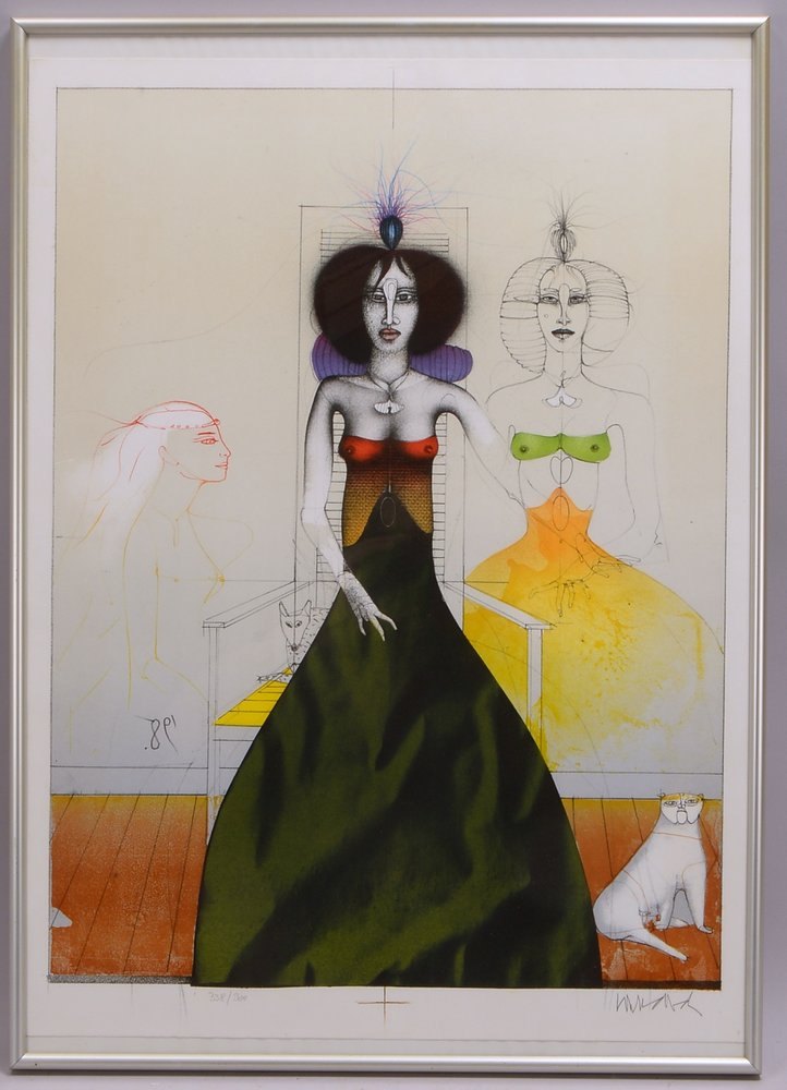 Wunderlich, Paul, 'A beautiful lady', Farblithogr., sign./numm., hinter Glas gerahmt
