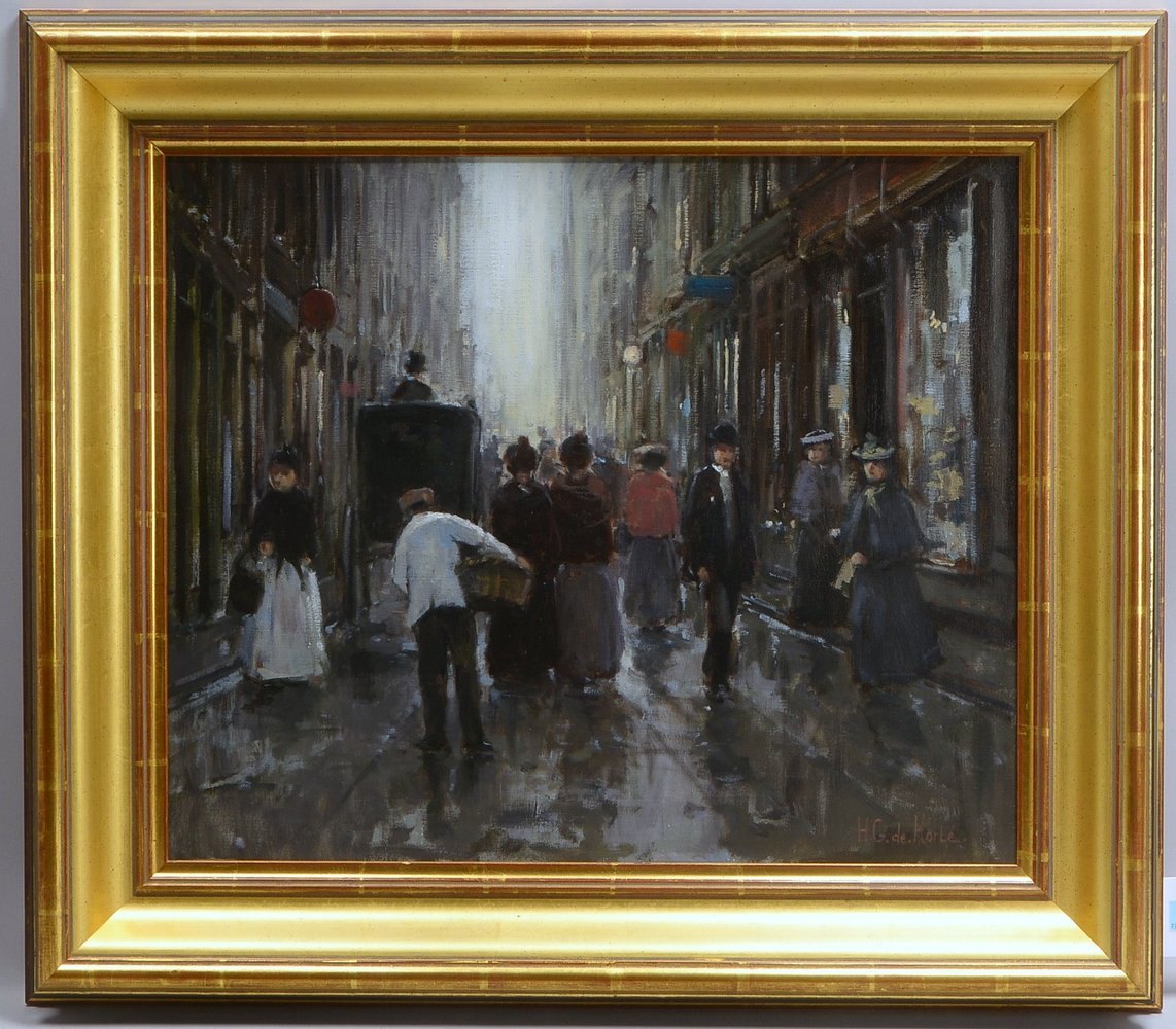 de Korte, Hendrikus Gerardus, 'Belebte Straßenszene', Öl/Lw, unten rechts sign.