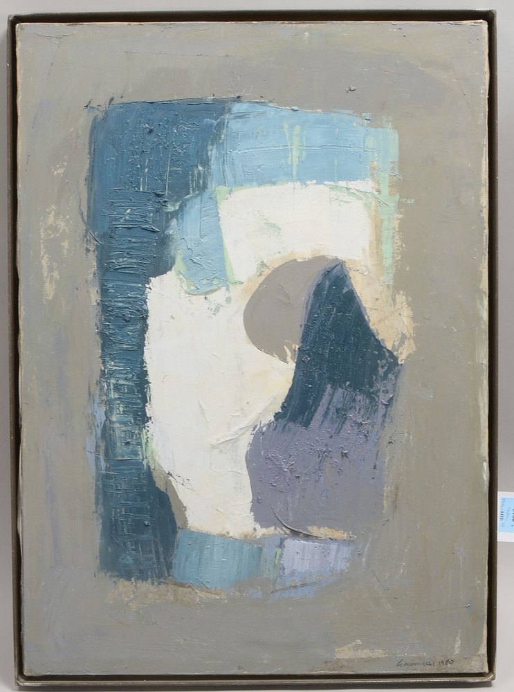 Giacomazzi, Ottario, 'Imuri' - 'Die Wände', Öl/Lw, sign./dat. '1980', im Eisenrahmen