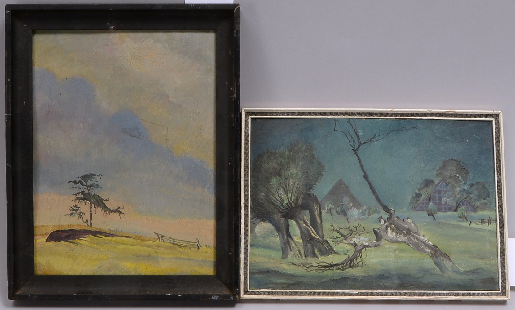 Ohler, Willy (zugeschr.), 2 Gemälde, 'Landsch. mit Bäumen', und 'Einsamer Baum'