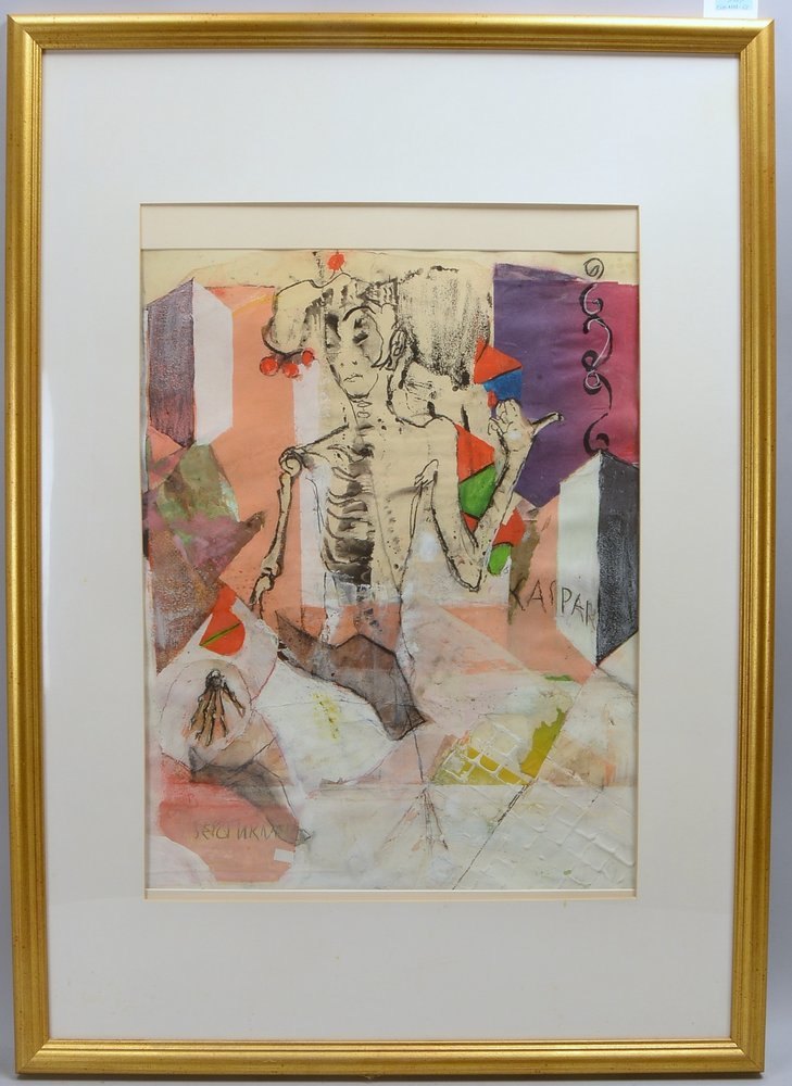 Sertürner, Wernhera, 'Kaspars Entscheidung', Temp./Papier, sign.; Maße 106 x 76 cm