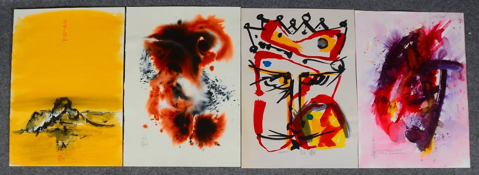 Hoffmann, Harm Hermann, 4 Aquarelle, jew. sign. und dat., ungerahmt; Maße 70 x 50 cm