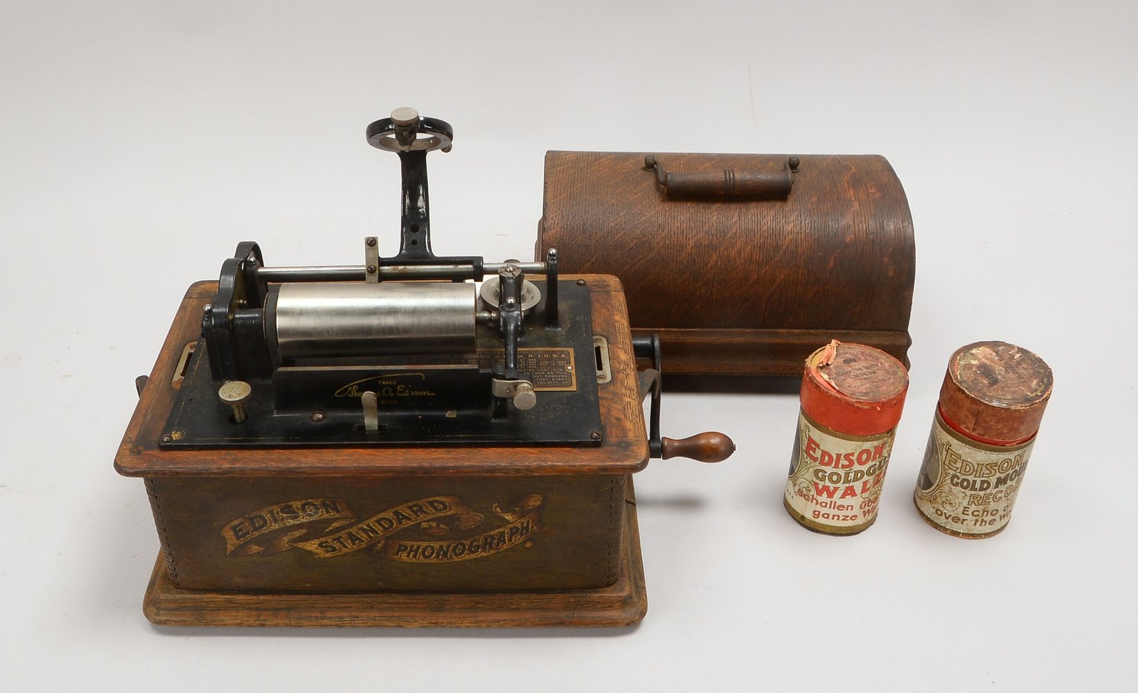 Edison Phonograph 'Standard Mod. C', Eichengeh., mit Kurbel/Schalldose - ohne Trichter