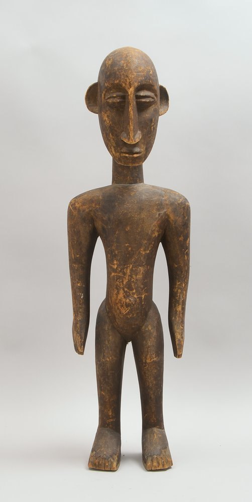 Holzskulptur (Afrika), 'Stehende männliche Figur', handgeschnitzt; Höhe 78 cm