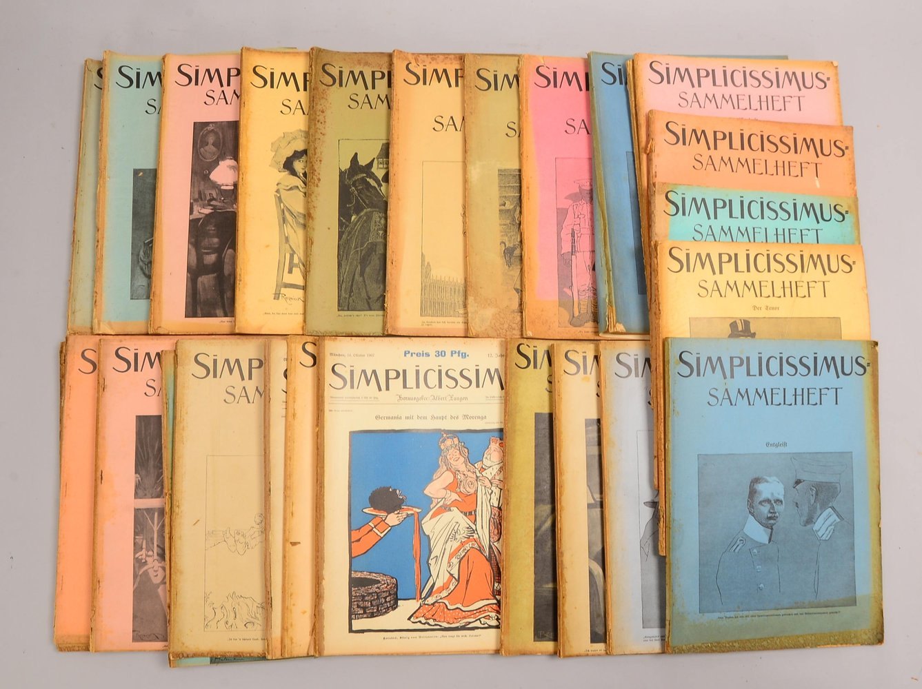 Zeitschriftensammlung, 'Simplicissimus', 25 Hefte (aus Jg. 1906 - 1910 und Jg. 1914/1915)