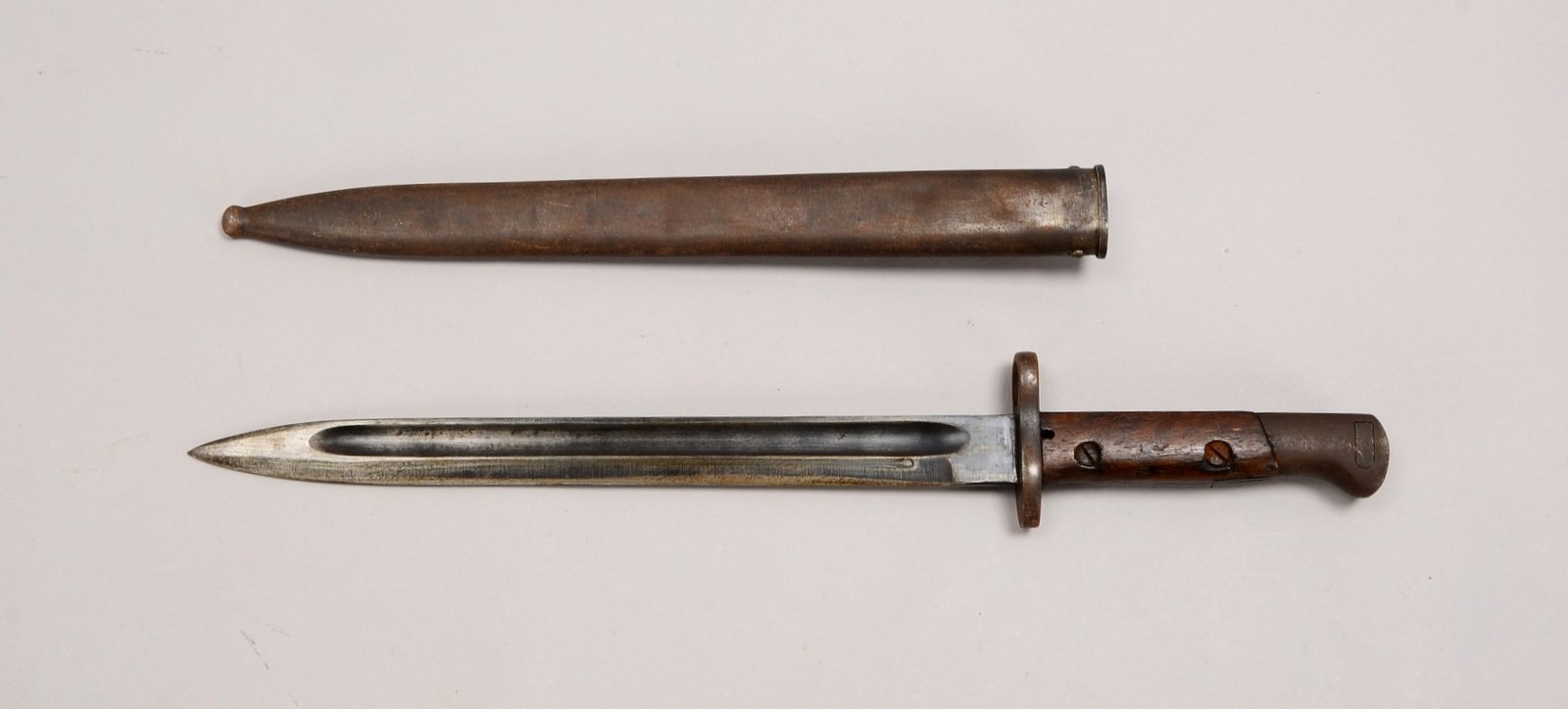Bajonett (I. WK), 'Simson & Co./Suhl', in Metallscheide; Länge/ohne Scheide: 40 cm