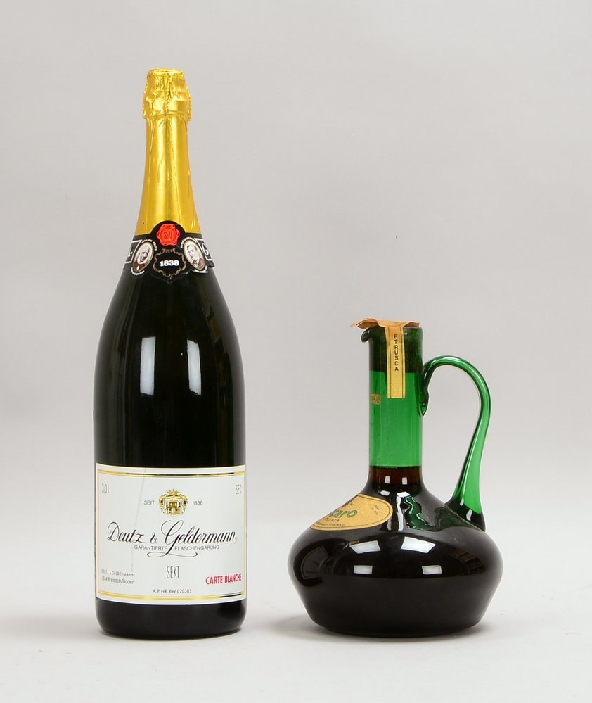 Magnum-Flasche 'Deutz & Geldermann', 3 l; und Vermouth 'Beccaro', Italien, 2,05 l