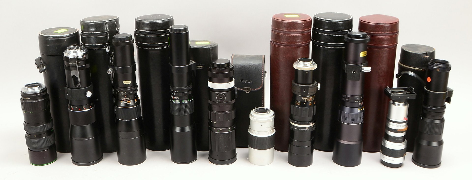 Konvolut Kamera-Obj.: Beroflex, Hanimex, Kenlock, Edixar, Danubia, u.a., 10 St., im Etui