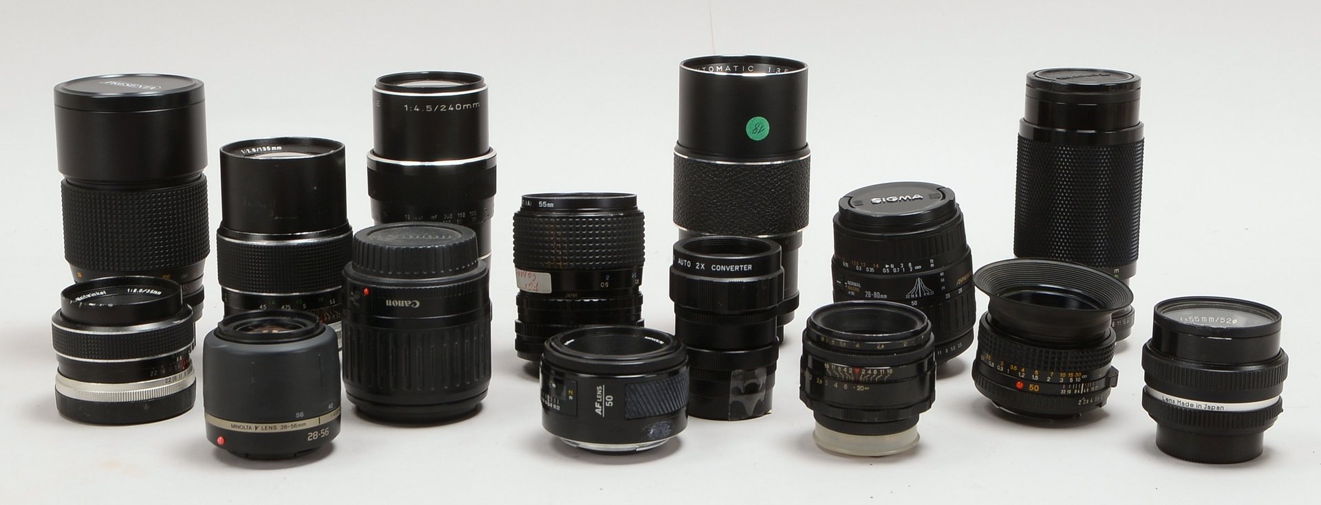 Konvolut Kamera-Obj.: Presenta, Sigma, Soligor, Tokina, Hanimar, u.a., 15 St.