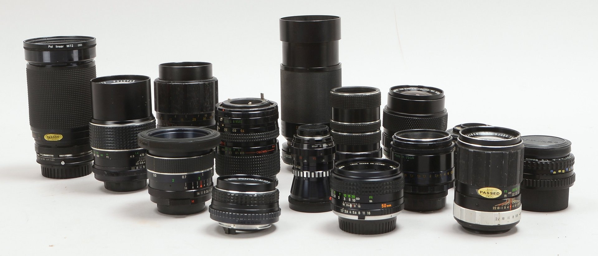 Konvolut Kamera-Obj.: Vivitar, Tamron, Soligor, Hanimex, Fujinon, u.a., u.a., 15 St.