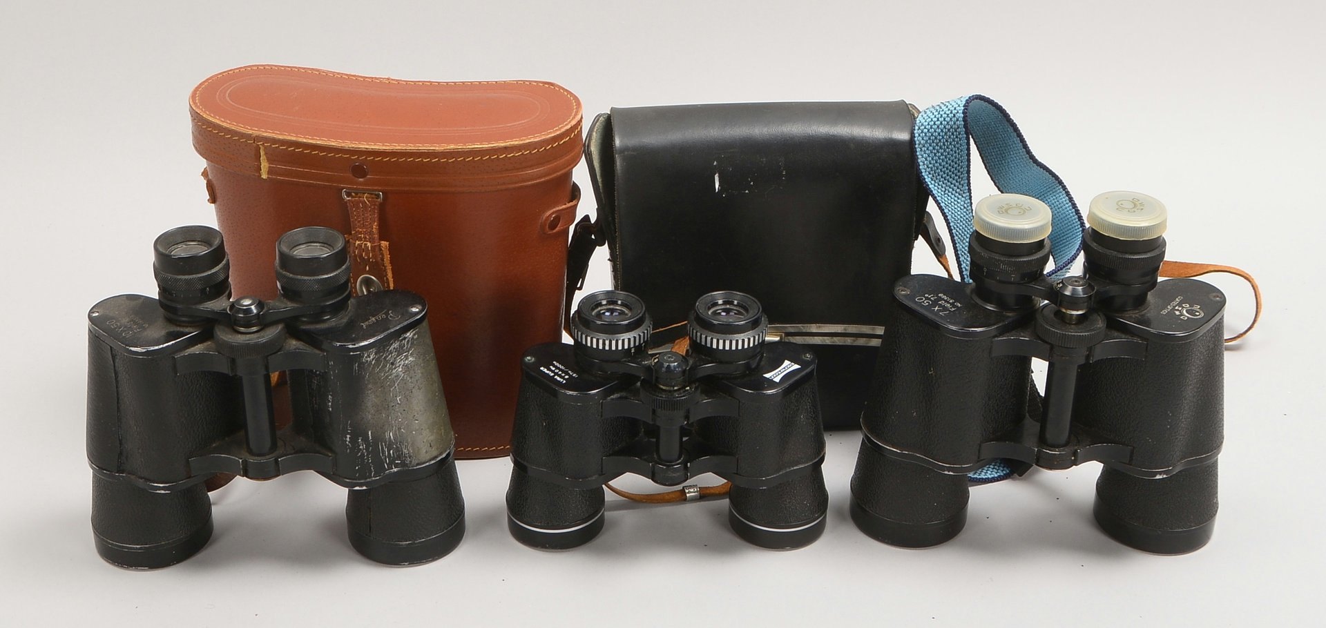 3 Ferngläser, versch. Ausf.: 1x Cosmo/'7x50', 1x Eschenbach/'8x40', und 1x