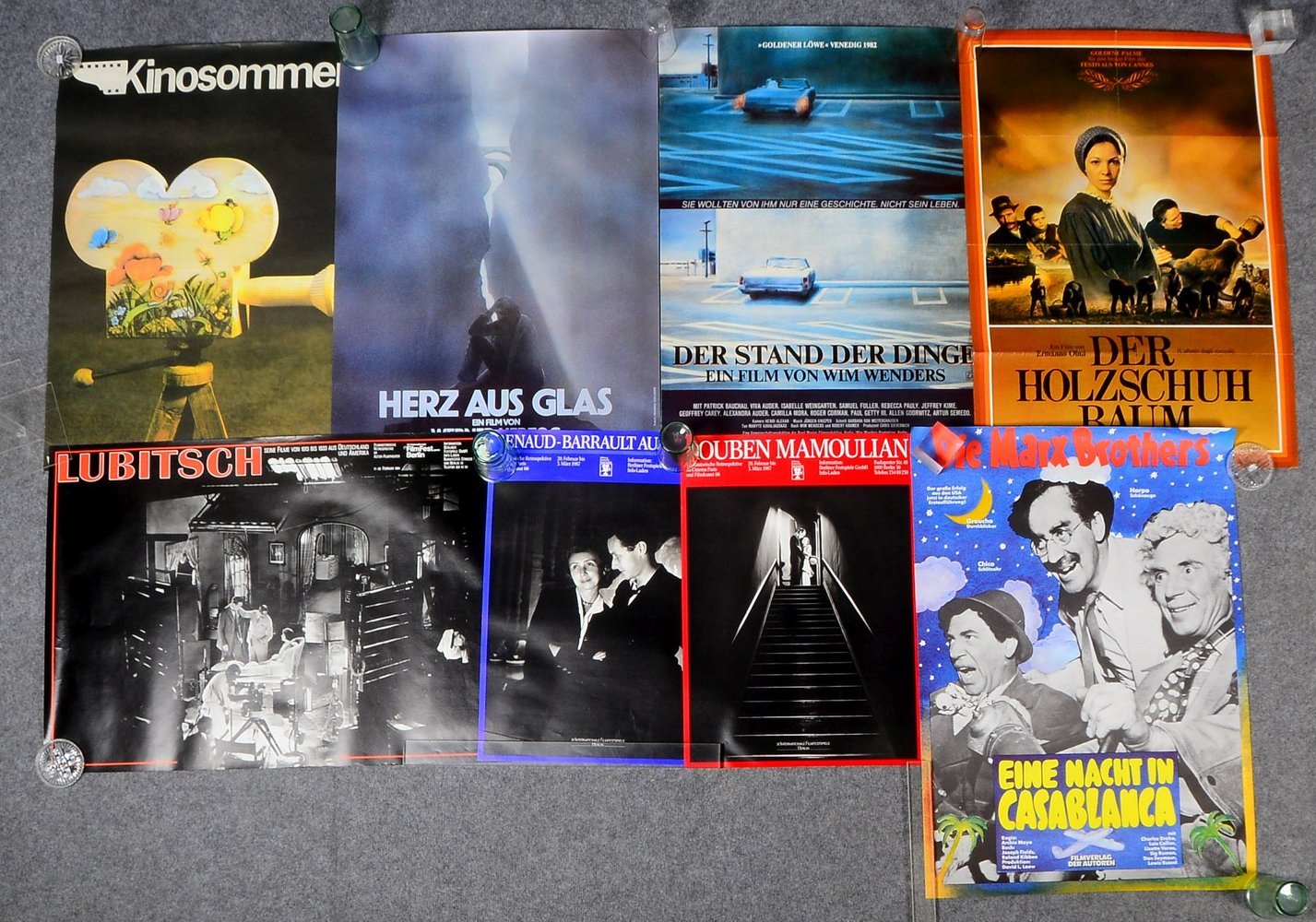 8 Filmplakate (u.a. Deutschland/USA, ab 1940er! - 1980er J.), Filmfestspiele, auch Kultregisseure
