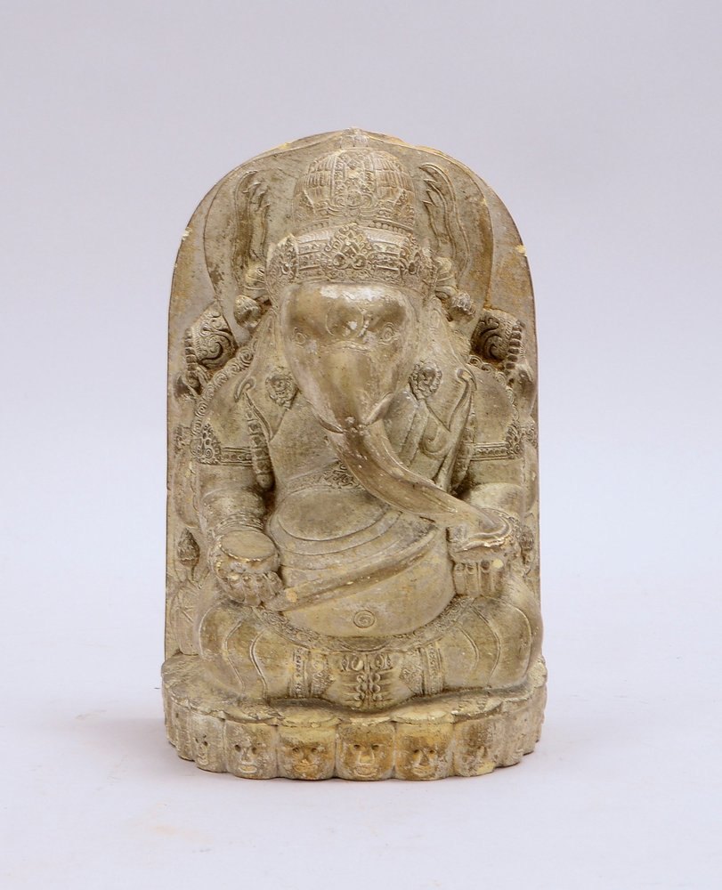 Steinguss-Skulptur (Indien), 'Ganesha'; Höhe 23 cm
